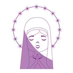 Virgin mary cartoon icon vector illustration graphic design