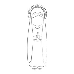 virgin mary icon over white background vector illustration