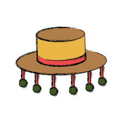 hat accessory icon over white background vector illustration