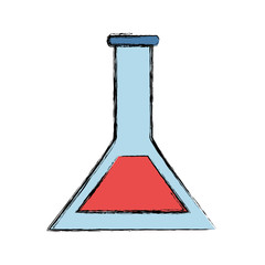 chemical flask icon over white background vector illustration