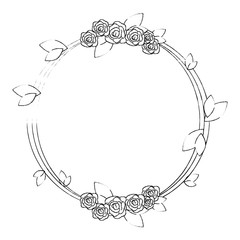 frame with flowers icon over white background vector illustration