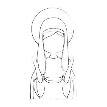virgin mary icon over white background vector illustration