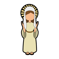 virgin mary icon over white background colorful design vector illustration