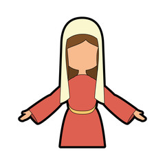 Virgin mary cartoon icon vector illustration graphic design
