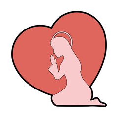 Virgin mary cartoon icon vector illustration graphic design