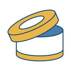 carton box in circle shape icon over white background vector illustration