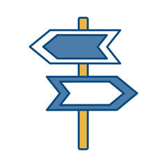 arrow road sign icon over white background vector illustration