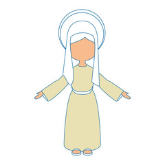 Virgin mary cartoon icon vector illustration graphic design