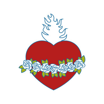 Catholic sacred heart symbol icon vector illustration graphic design