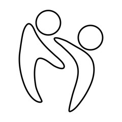 Abstract human figures in circle shape vector illustration