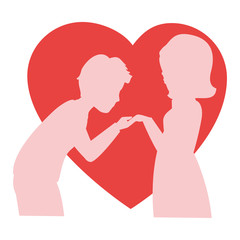 Beautiful and romantic couple icon vector illustration graphic design