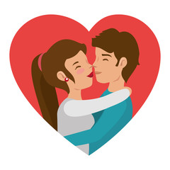 Beautiful and romantic couple icon vector illustration graphic design