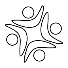 Abstract human figures in square shape icon over white background vector illustration