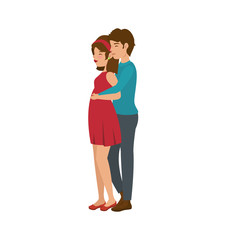 Beautiful and romantic couple icon vector illustration graphic design