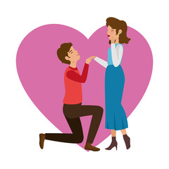 Beautiful and romantic couple icon vector illustration graphic design