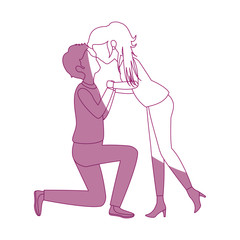 Beautiful and romantic couple icon vector illustration graphic design