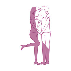 Beautiful and romantic couple icon vector illustration graphic design