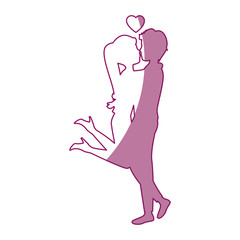 Beautiful and romantic couple icon vector illustration graphic design
