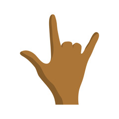 hand with shaka sign icon over white background vector illustration