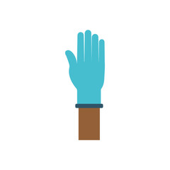 hand with medicine gloves icon over white background vector illustration