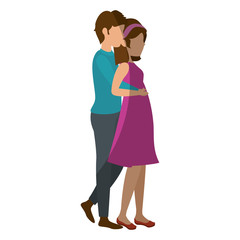 Beautiful and romantic couple icon vector illustration graphic design