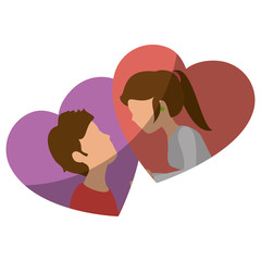 Beautiful and romantic couple icon vector illustration graphic design