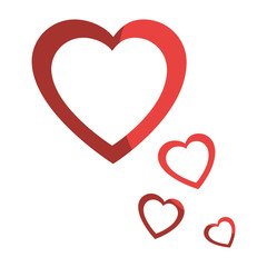 Hearts and love decoration icon vector illustration graphic design