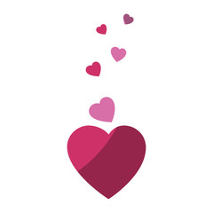 Hearts and love decoration icon vector illustration graphic design
