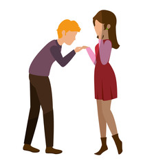Beautiful and romantic couple icon vector illustration graphic design