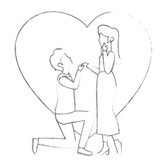 Beautiful and romantic couple icon vector illustration graphic design