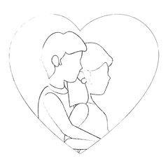 Beautiful and romantic couple icon vector illustration graphic design