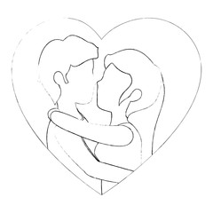Beautiful and romantic couple icon vector illustration graphic design