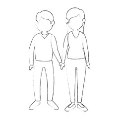 Beautiful and romantic couple icon vector illustration graphic design