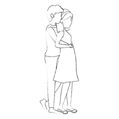 Beautiful and romantic couple icon vector illustration graphic design
