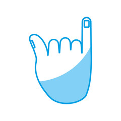 hand with shaka sign icon over white background vector illustration