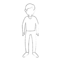 man wearing casual clothes  icon over white background vector illustration