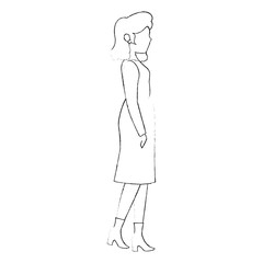 avatar woman wearing casual clothes icon over white background vector illustration