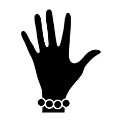 Hand with a bracelet icon over white background vector illustration