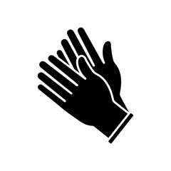 Fototapeta premium hands with medicine gloves icon over white background vector illustration