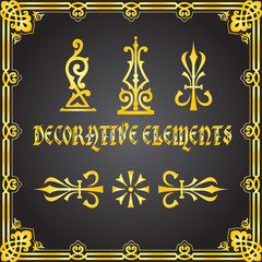 Decorative floral design elements and vector ornaments