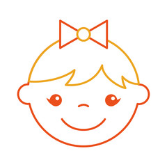 cute girl character icon vector illustration design