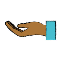 human hand icon over white background colorful design vector illustration