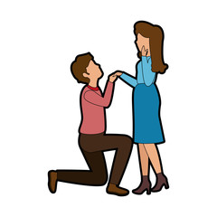 couple in love icon over white background colorful design vector illustration