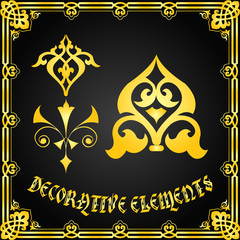 Decorative floral design elements and vector ornaments