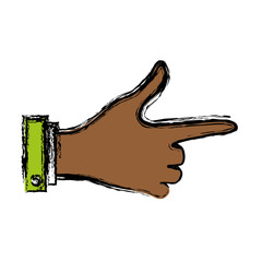 Hand pointing icon over white background vector illustration