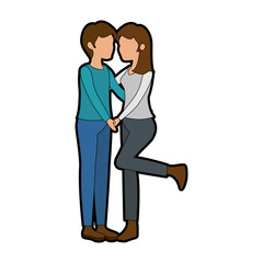 couple in love icon over white background colorful design vector illustration