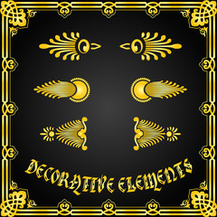 Obraz premium Decorative floral design elements and vector ornaments