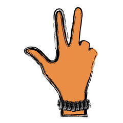 Obraz premium Hand with a bracelet icon over white background vector illustration