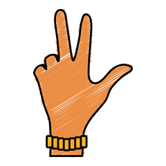 Hand with a bracelet icon over white background vector illustration