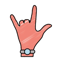 hand icon over white background vector illustration